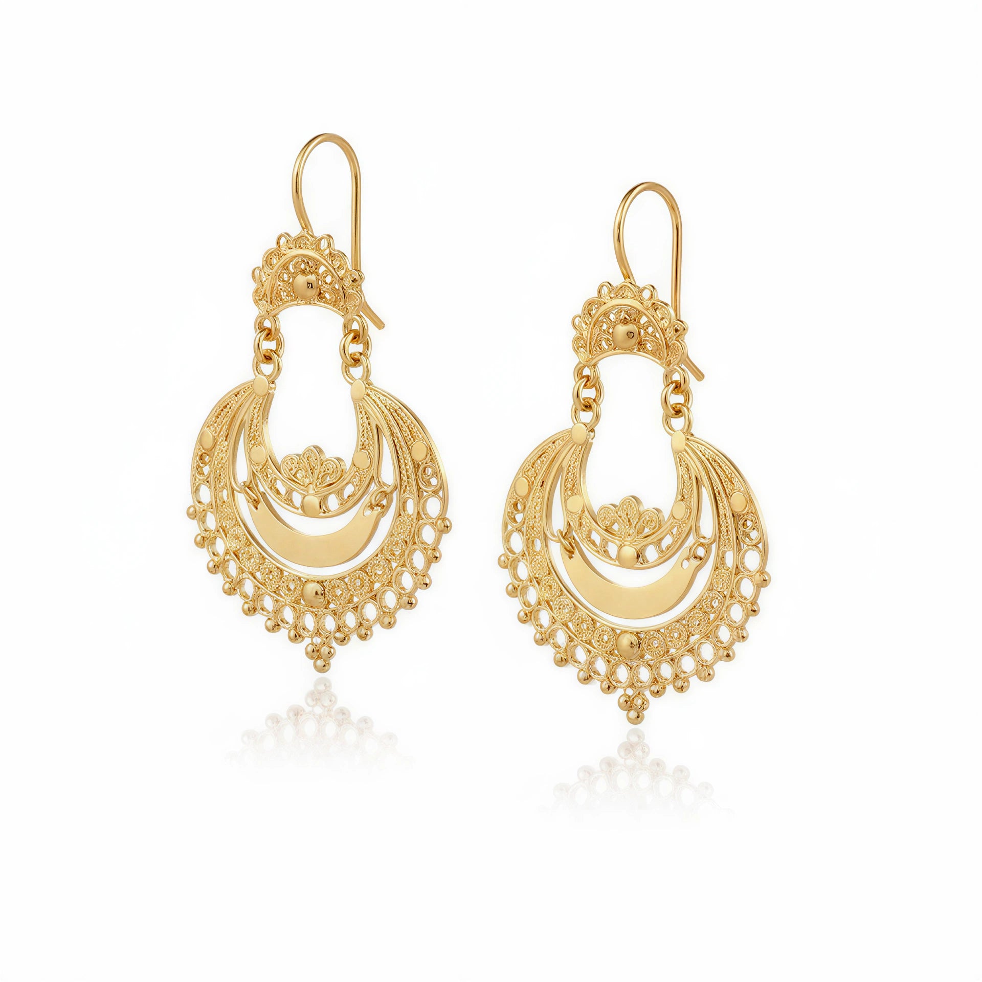 Arrecadas Pendant Earrings[Gold Plated Silver]