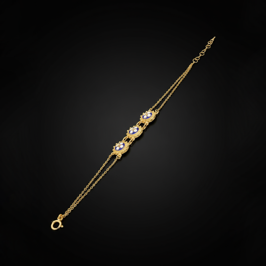 Enamel Flower Bracelet [19.2KT. Gold] - Caramujo