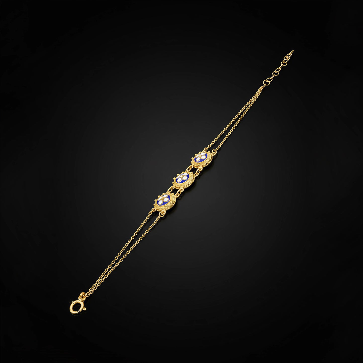 Enamel Flower Bracelet [19.2KT. Gold] - Caramujo