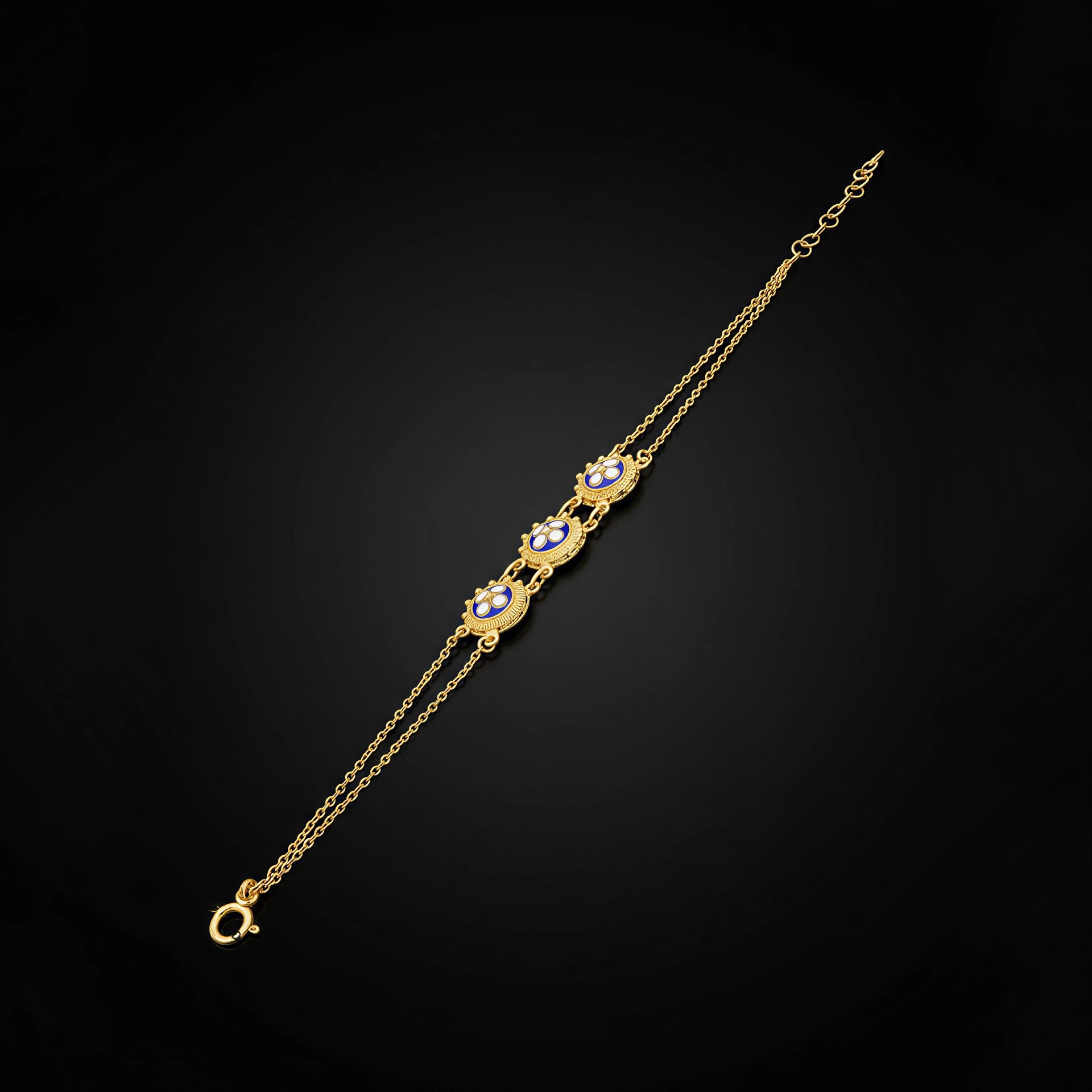 Enamel Flower Bracelet [19.2KT. Gold] - Caramujo