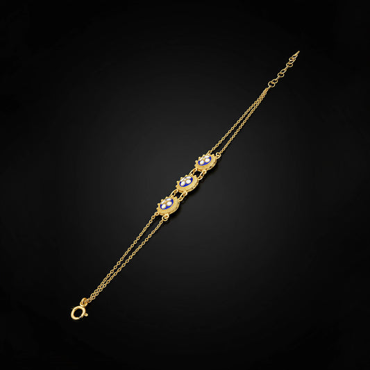 Enamel Flower Bracelet [19.2KT. Gold] - Caramujo