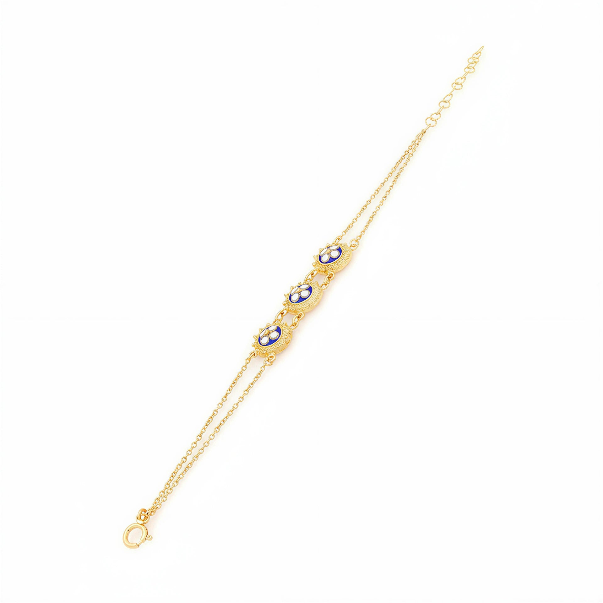 Enamel Flower Bracelet [Gold Plated Silver] - Caramujo