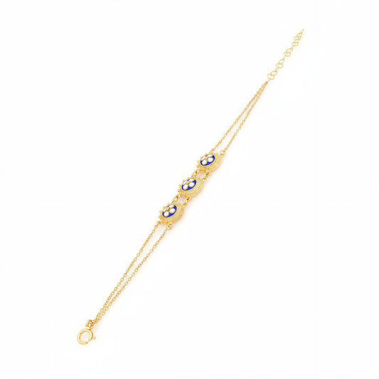 Enamel Flower Bracelet [Gold Plated Silver] - Caramujo