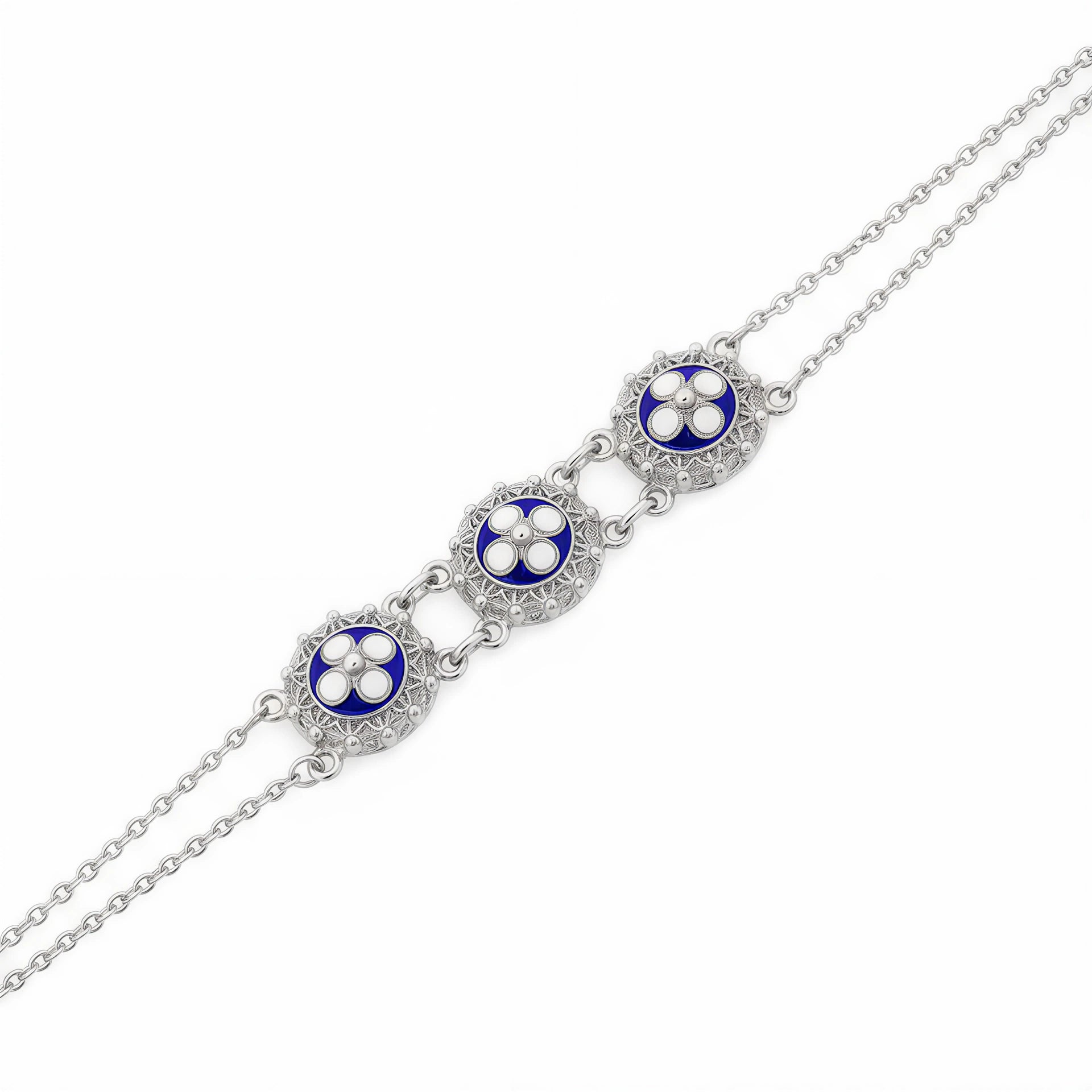Enamel Flower Bracelet [Silver] - Caramujo