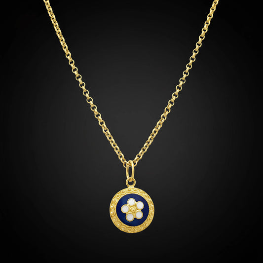 Enamel Flower Necklace [19.2KT. Gold] - Caramujo