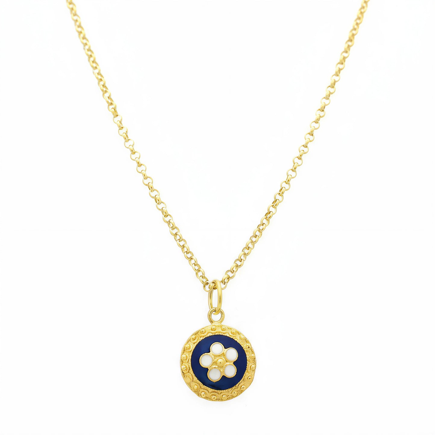 Enamel Flower Necklace [Gold Plated Silver] - Caramujo