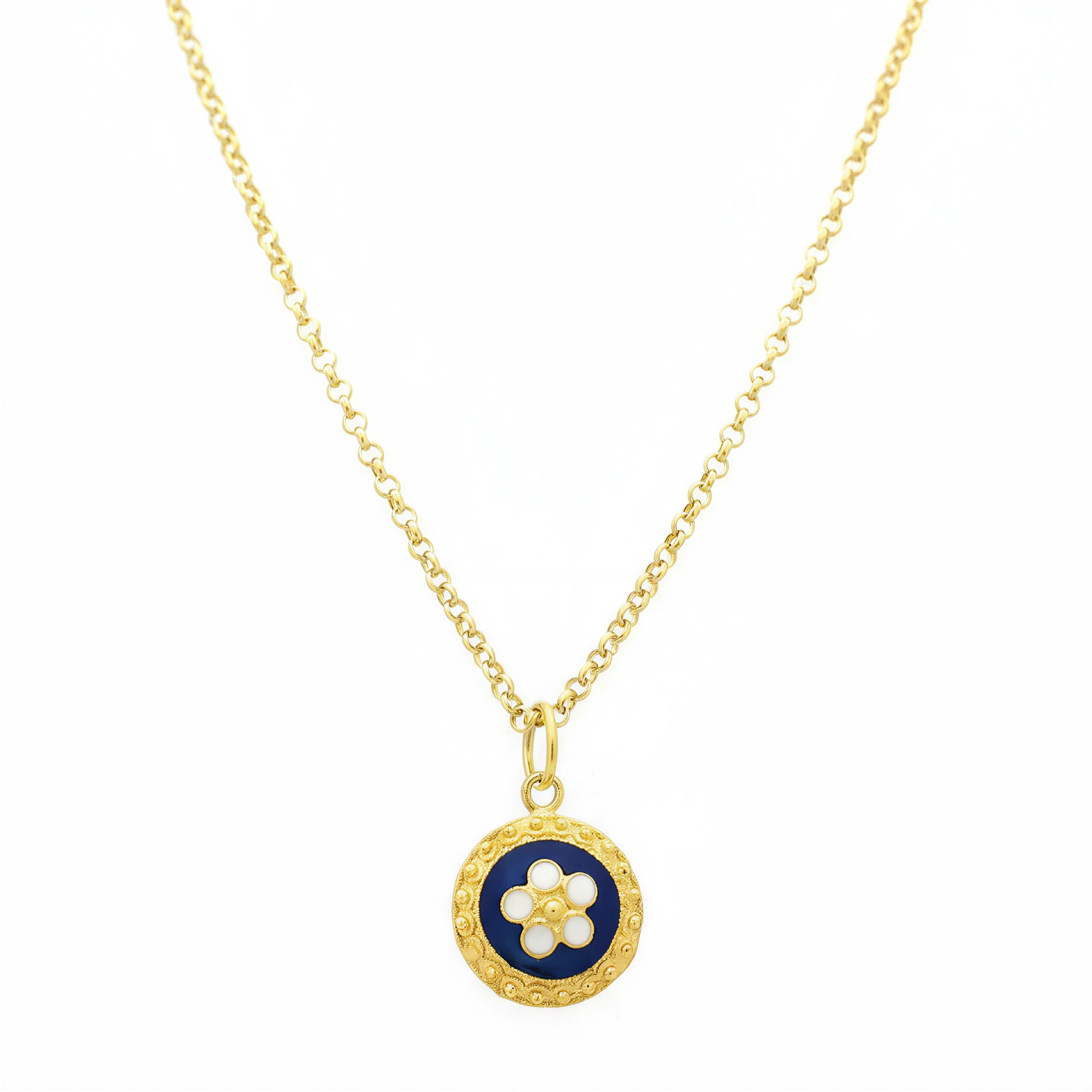Enamel Flower Necklace [Gold Plated Silver] - Caramujo