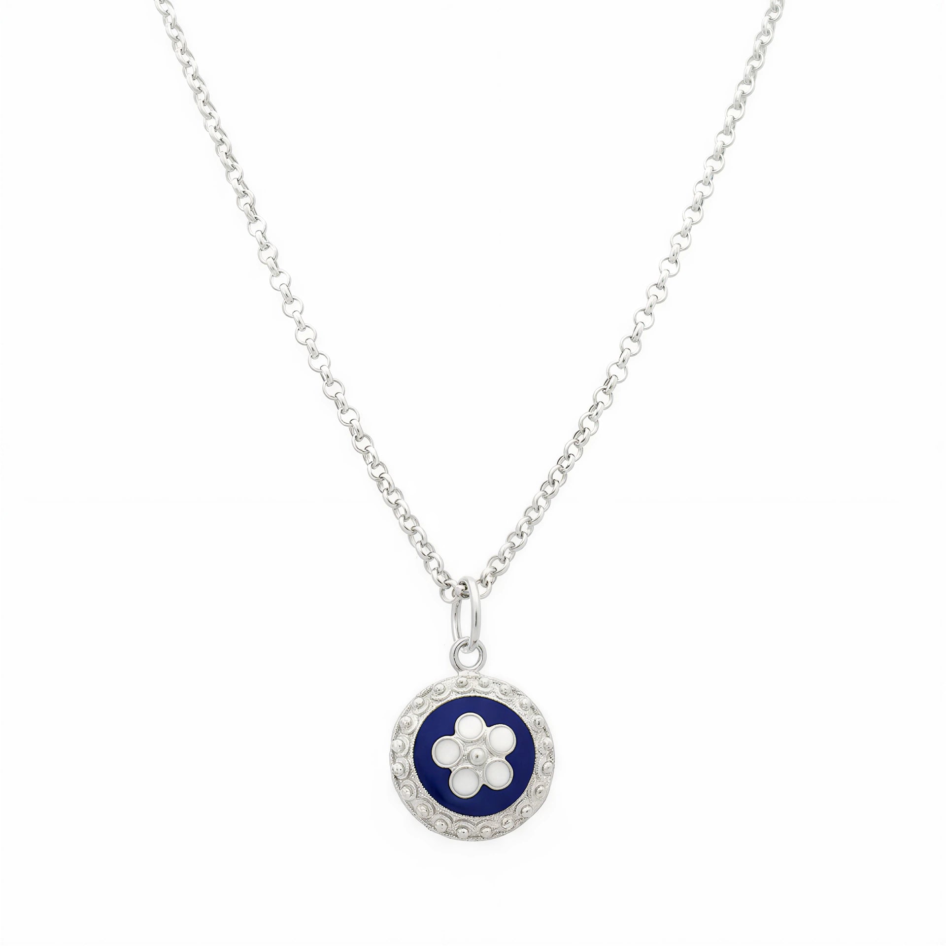 Enamel Flower Necklace [Silver] - Caramujo