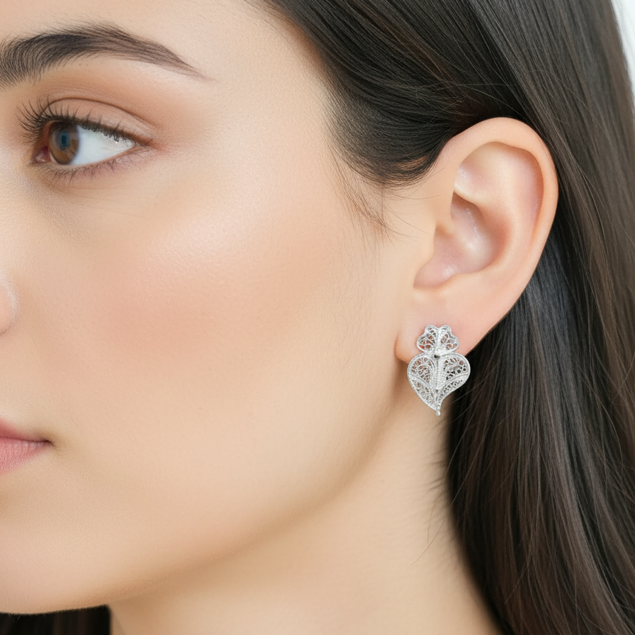 Boucles d'oreilles Cœur de Viana [Argent]