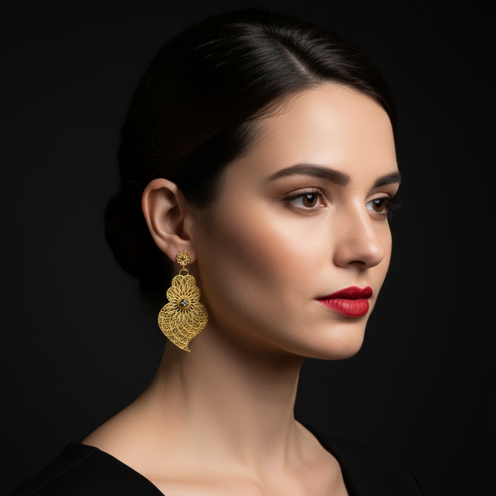 Heart of Viana Enamel Pendant Earrings L [19.2Kt. Gold]