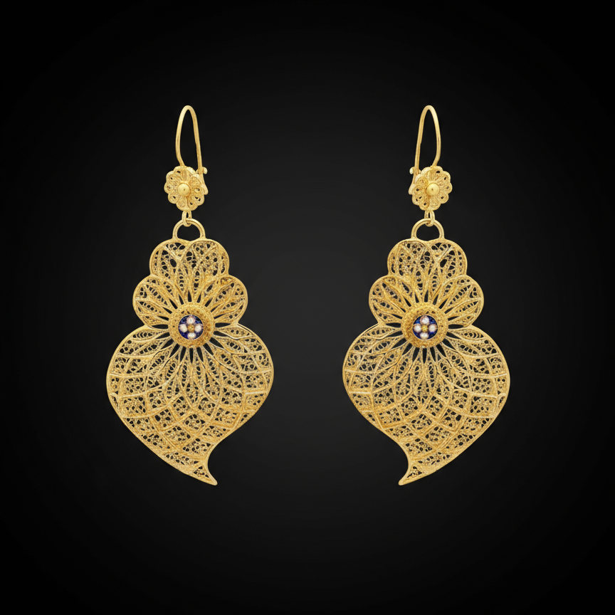 Heart of Viana Enamel Pendant Earrings L [19.2Kt. Gold]