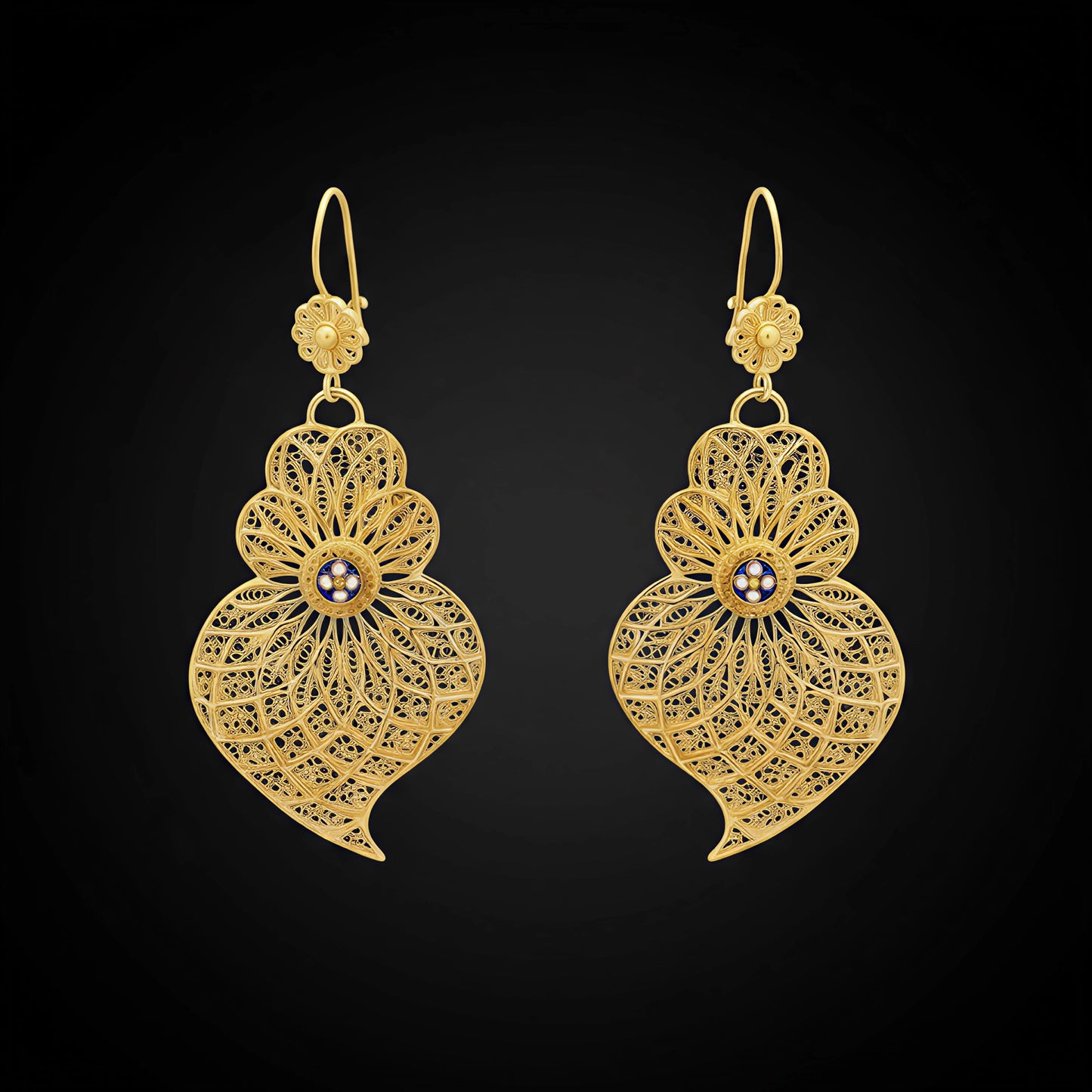 Heart of Viana Enamel Pendant Earrings L [19.2Kt. Gold]