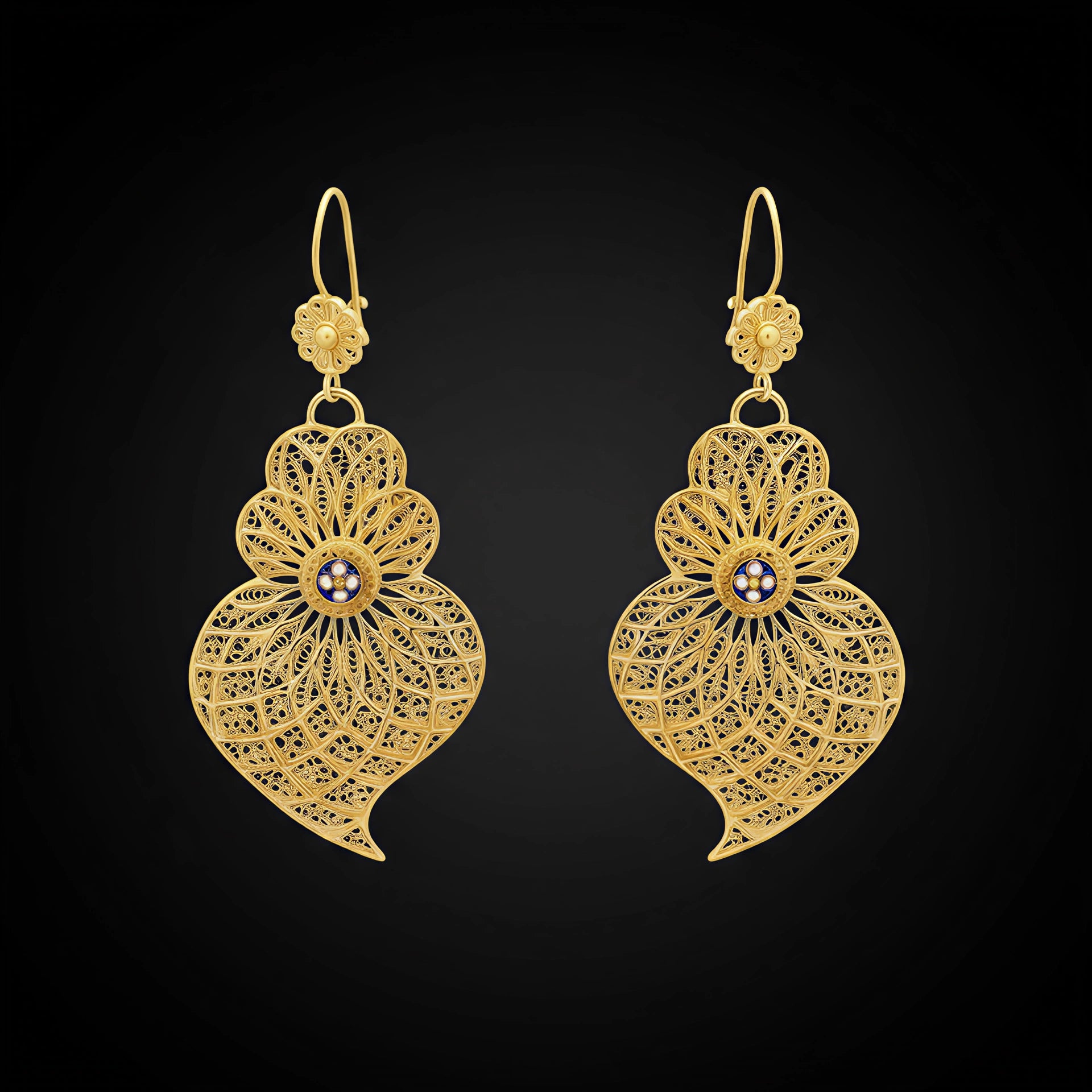 Heart of Viana Enamel Pendant Earrings L [19.2Kt. Gold]