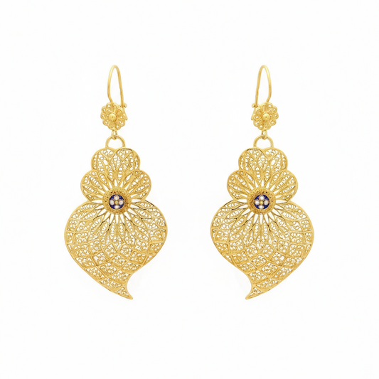Heart of Viana Enamel Pendant Earrings L [Gold Plated Silver]