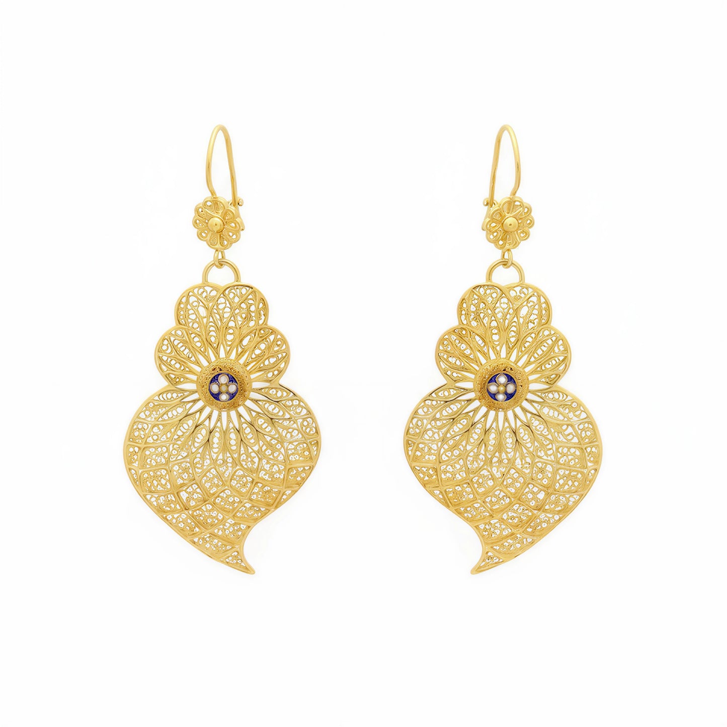 Heart of Viana Enamel Pendant Earrings L [Gold Plated Silver]