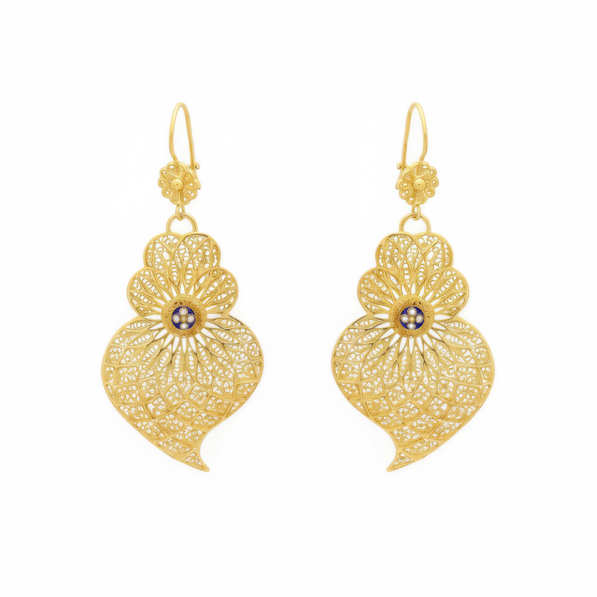 Heart of Viana Enamel Pendant Earrings L [Gold Plated Silver]