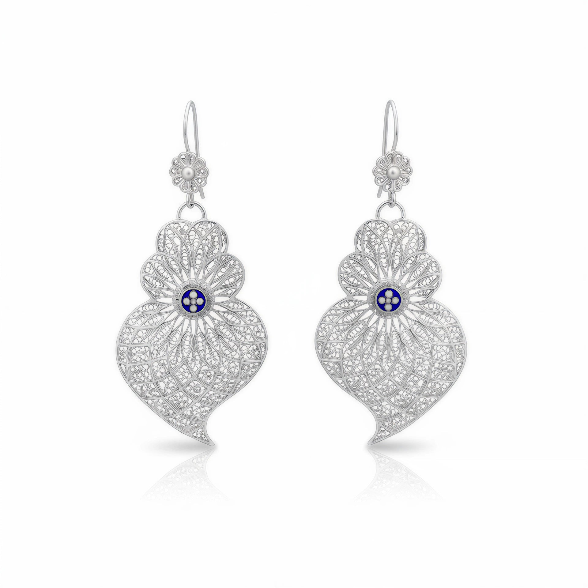 Heart of Viana Enamel Pendant Earrings L [Silver]