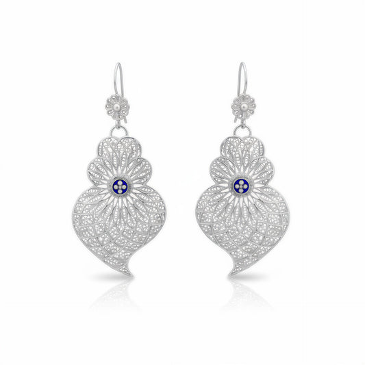 Heart of Viana Enamel Pendant Earrings L [Silver]