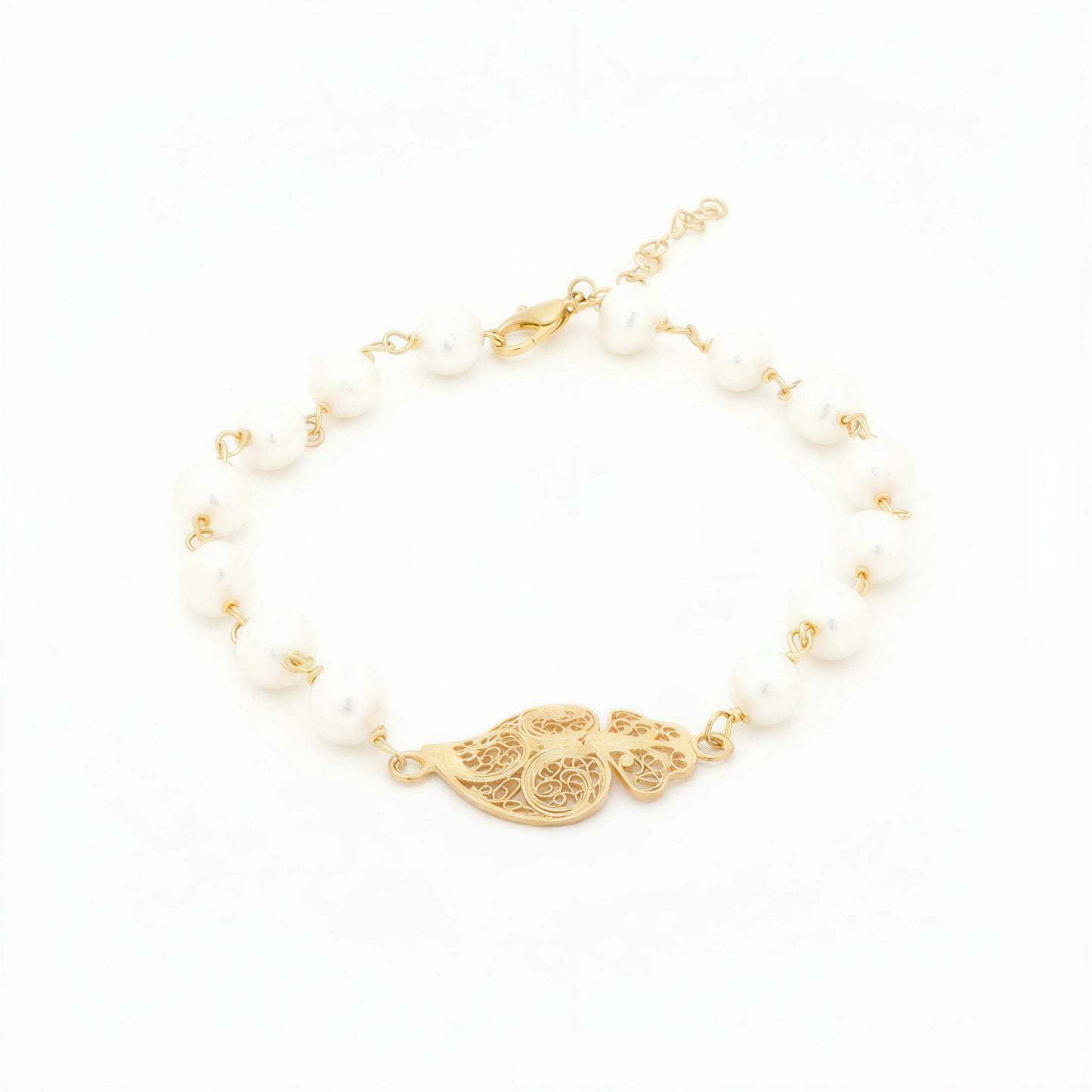 Heart of Viana Pearl Bracelet [Gold Plated Silver]