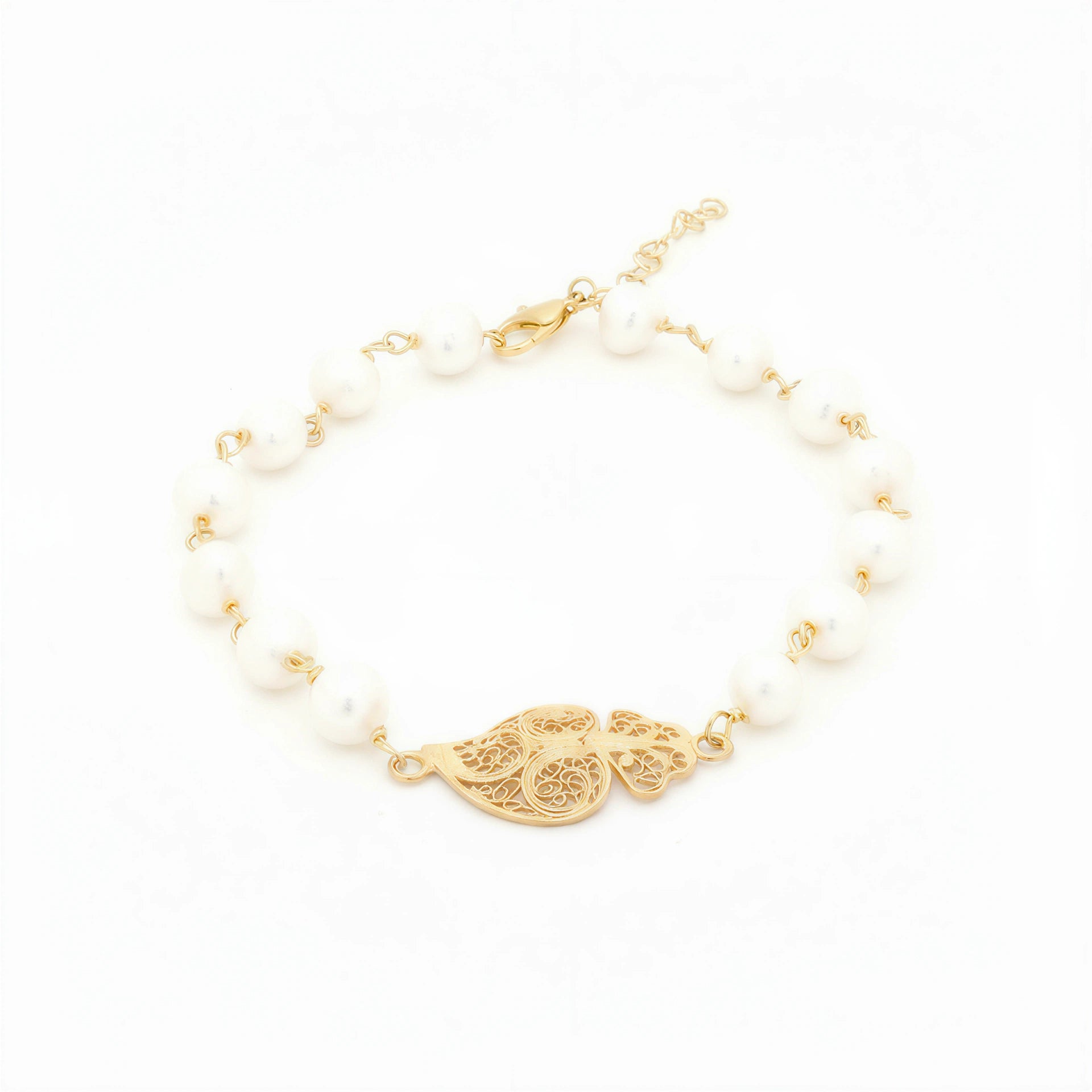 Heart of Viana Pearl Bracelet [Gold Plated Silver]