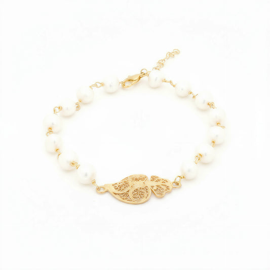 Heart of Viana Pearl Bracelet [Gold Plated Silver]
