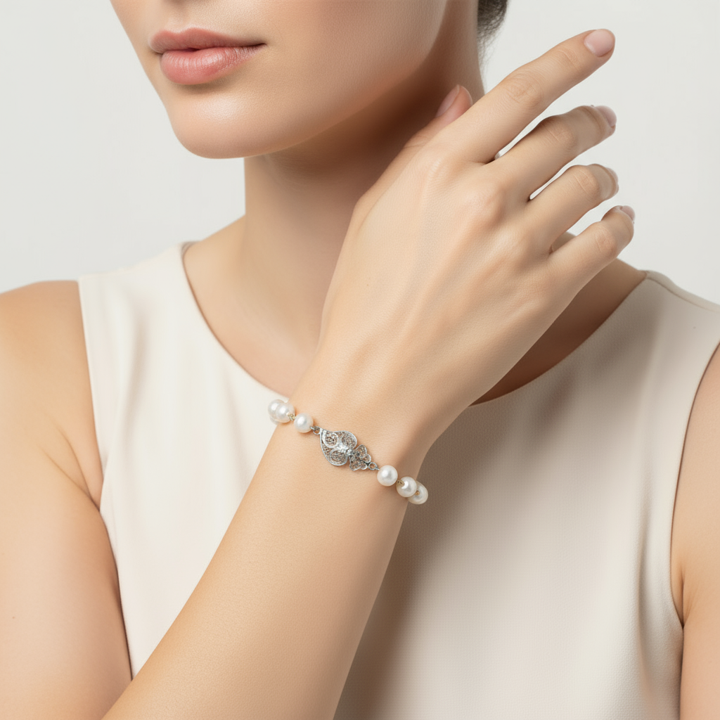 Heart of Viana Pearl Bracelet [Silver]