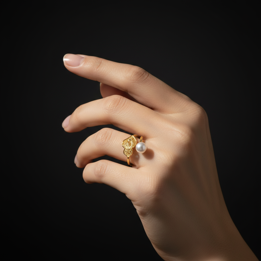 Heart of Viana Pearl Ring [19.2Kt. Gold]