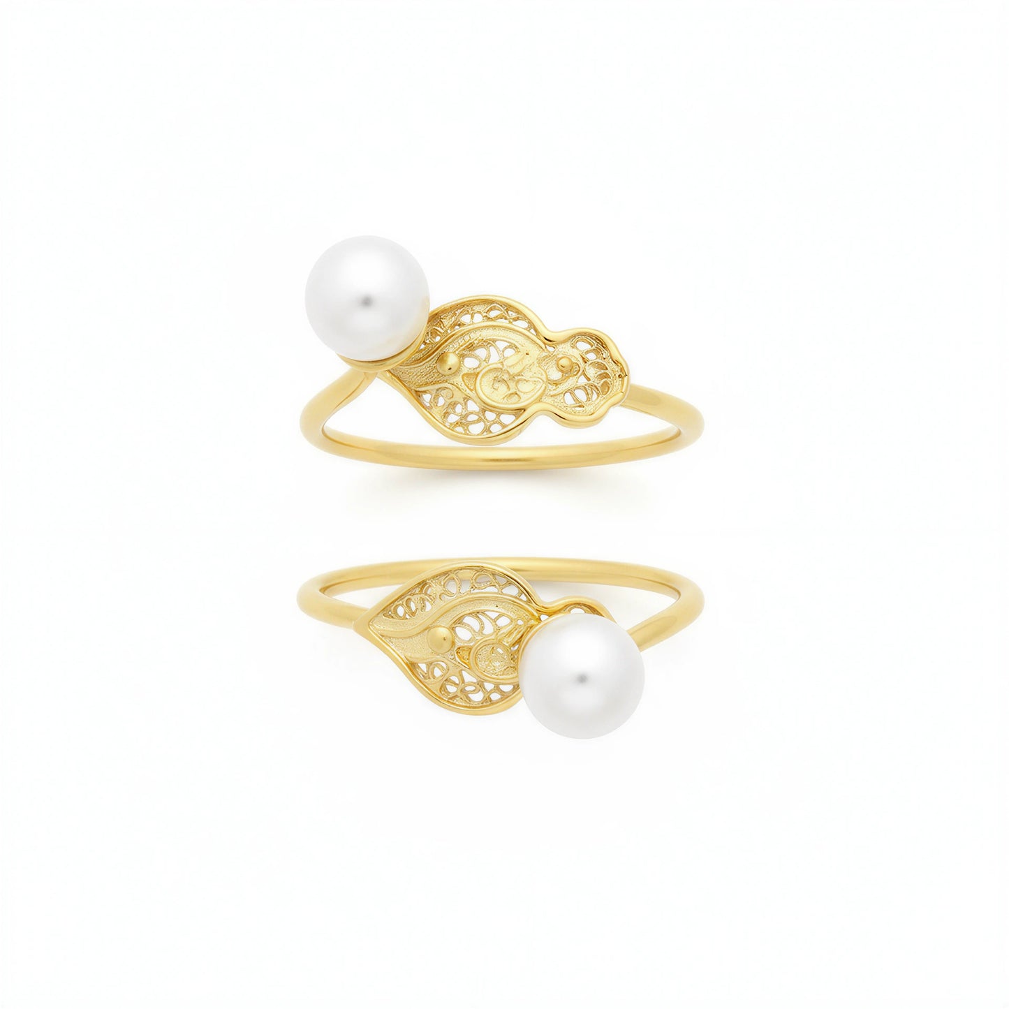 Heart of Viana Pearl Ring [Gold Plated Silver]
