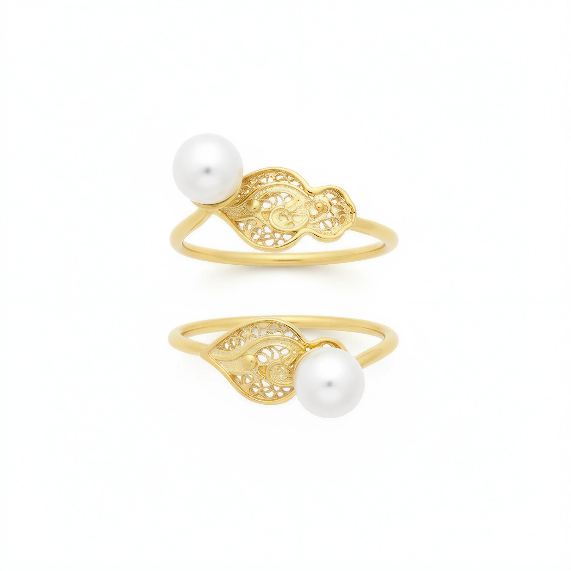 Heart of Viana Pearl Ring [Gold Plated Silver]
