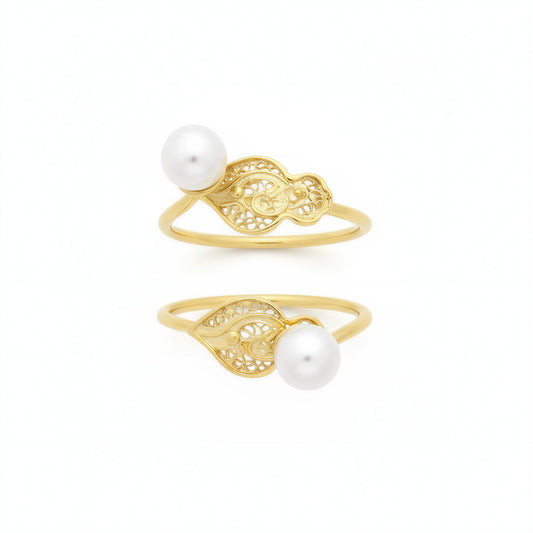 Heart of Viana Pearl Ring [Gold Plated Silver]