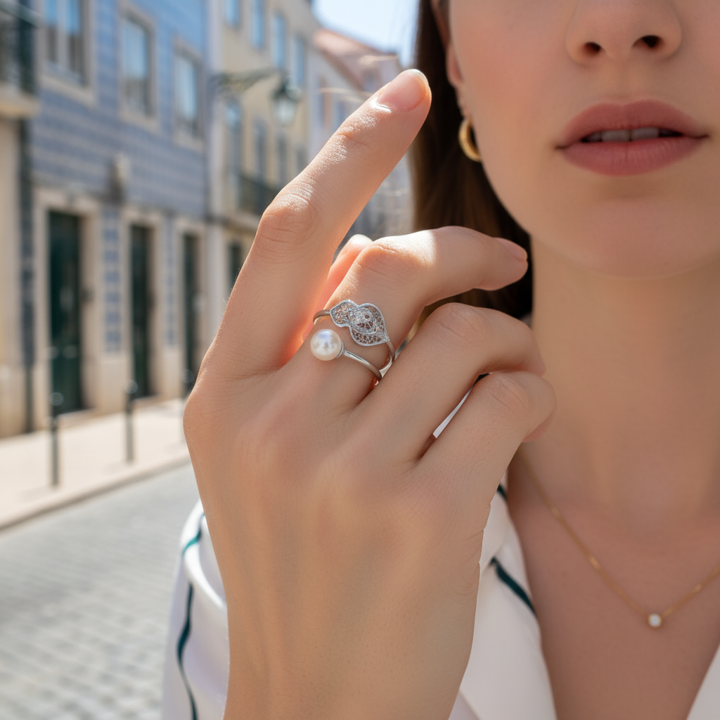 Heart of Viana Pearl Ring [Silver]