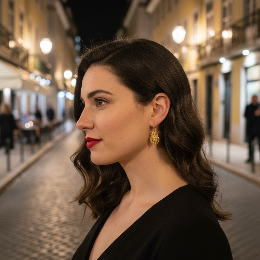 Heart of Viana Pendant Earrings [19.2Kt. Gold]