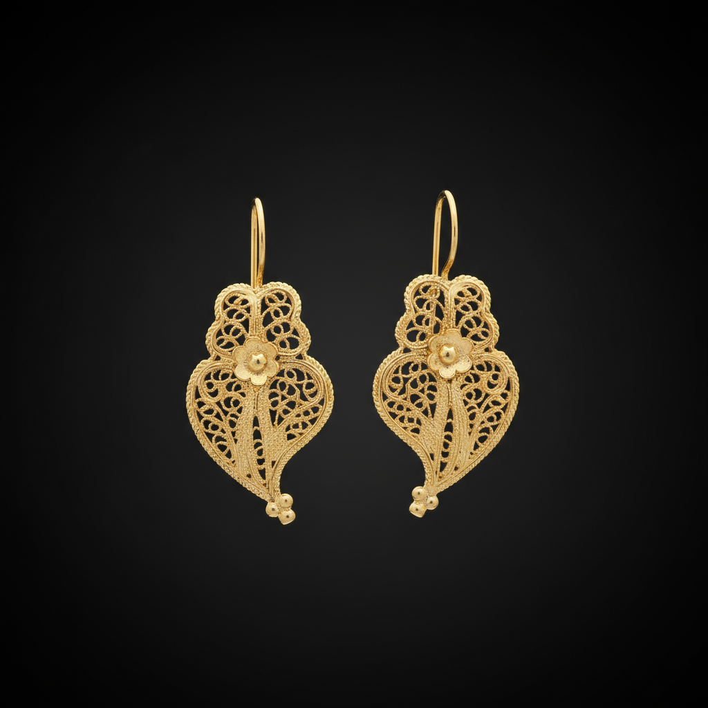 Heart of Viana Pendant Earrings [19.2Kt. Gold]