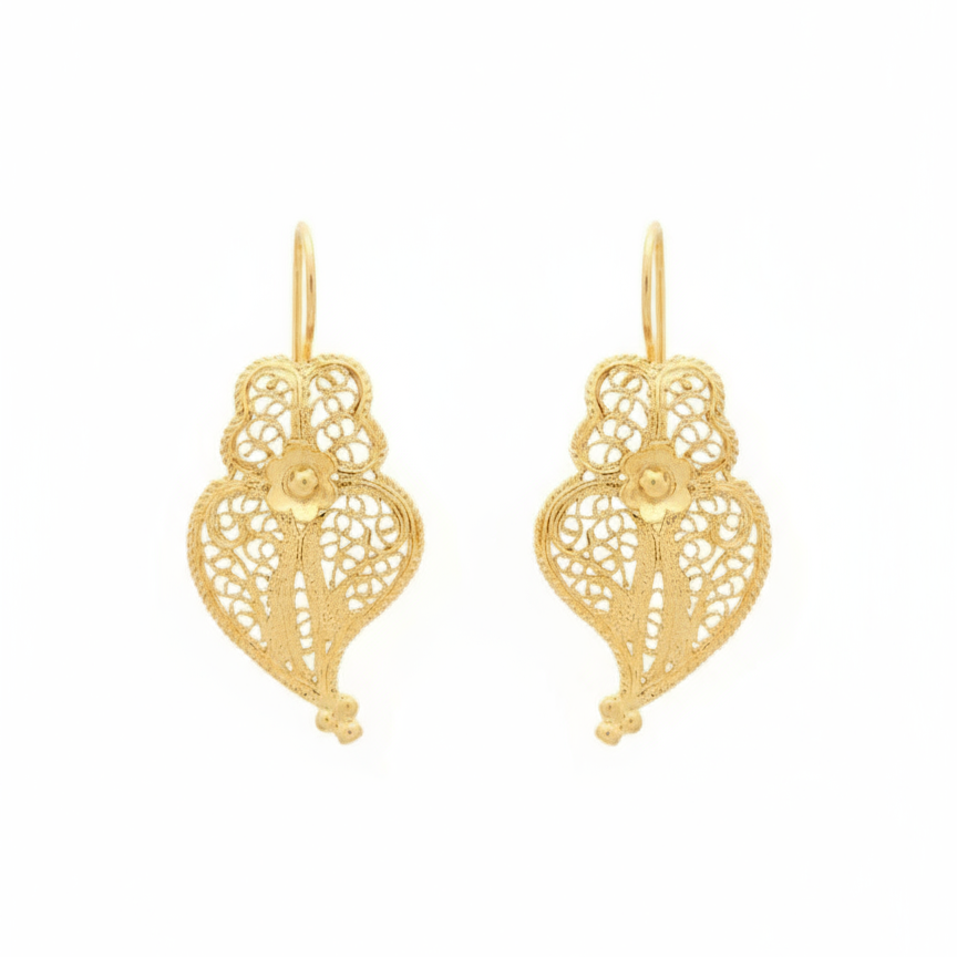 Heart of Viana Pendant Earrings [Gold Plated Silver]