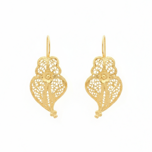 Heart of Viana Pendant Earrings [Gold Plated Silver]