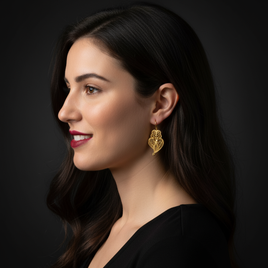 Heart of Viana Pendant Earrings M [19.2Kt. Gold]