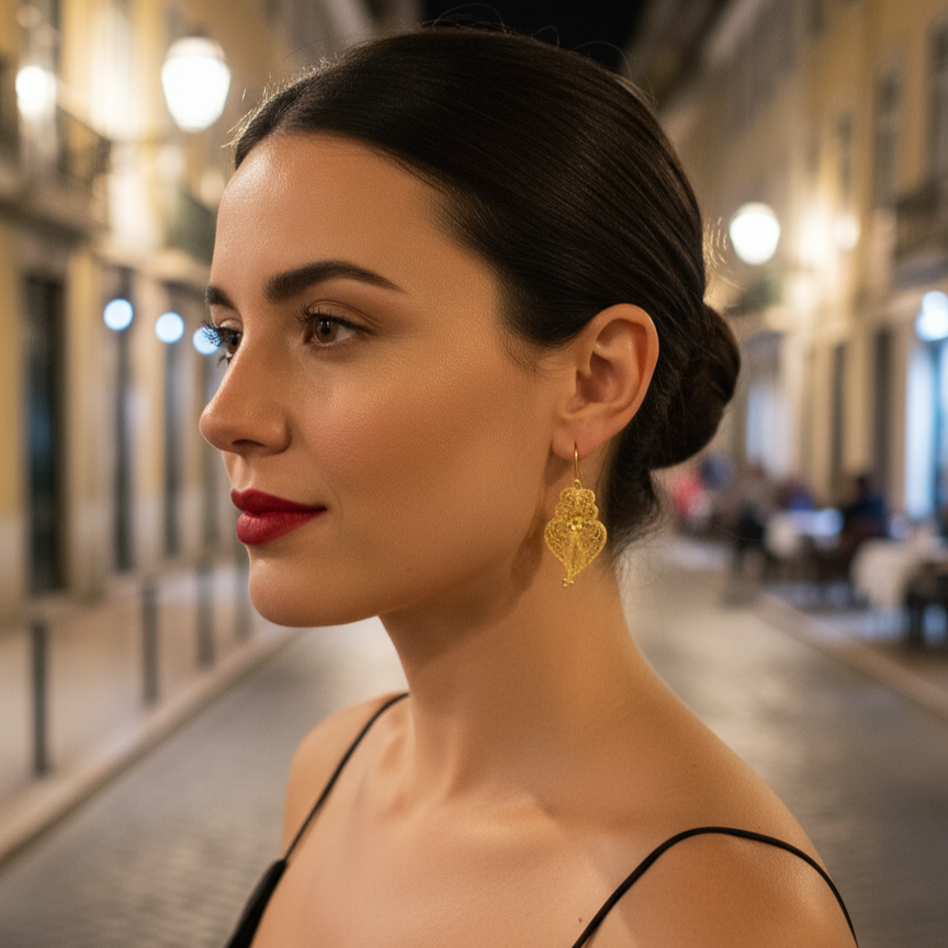 Heart of Viana Pendant Earrings M [19.2Kt. Gold]