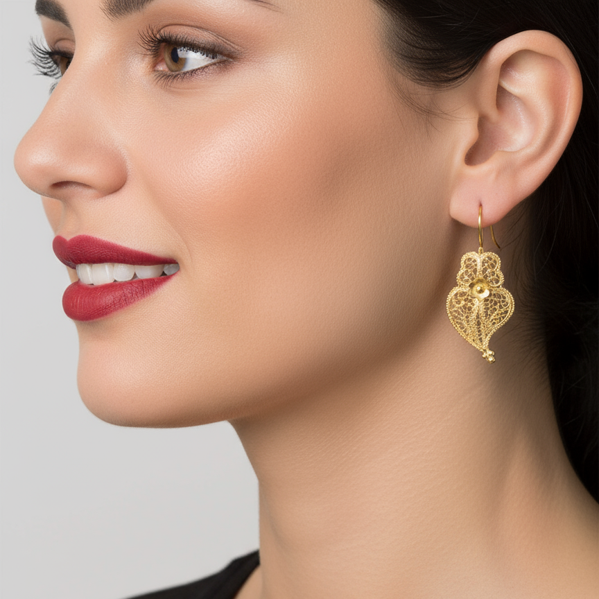 Heart of Viana Pendant Earrings M [Gold Plated Silver]