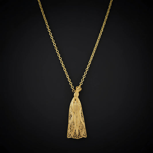 Our Lady of Fatima Filigree Necklace [19.2Kt. Gold]