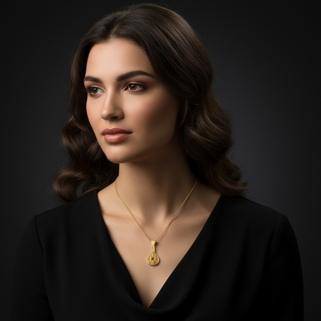 Portuguese Guitar Necklace [19.2Kt. Gold]