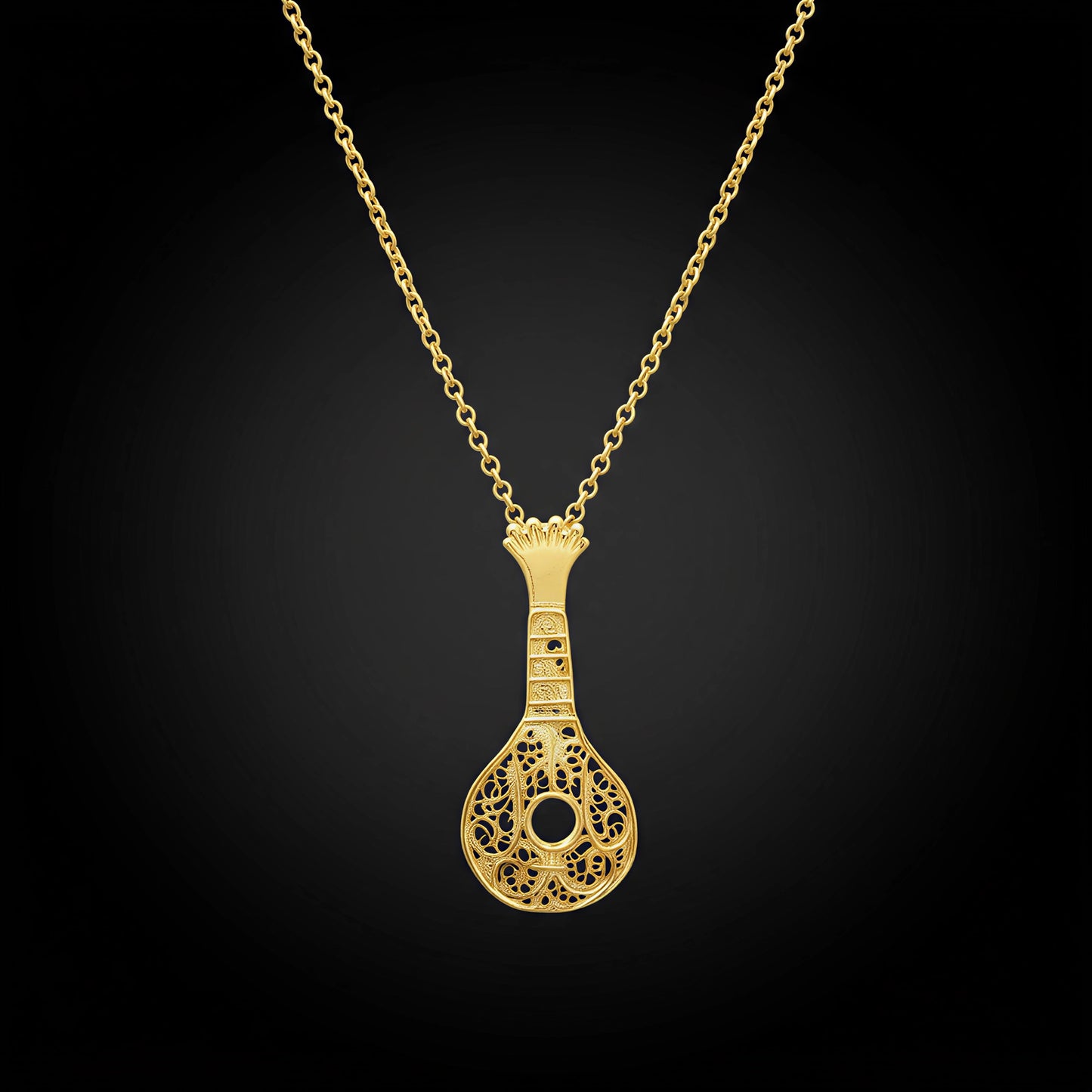 Portuguese Guitar Necklace [19.2Kt. Gold]