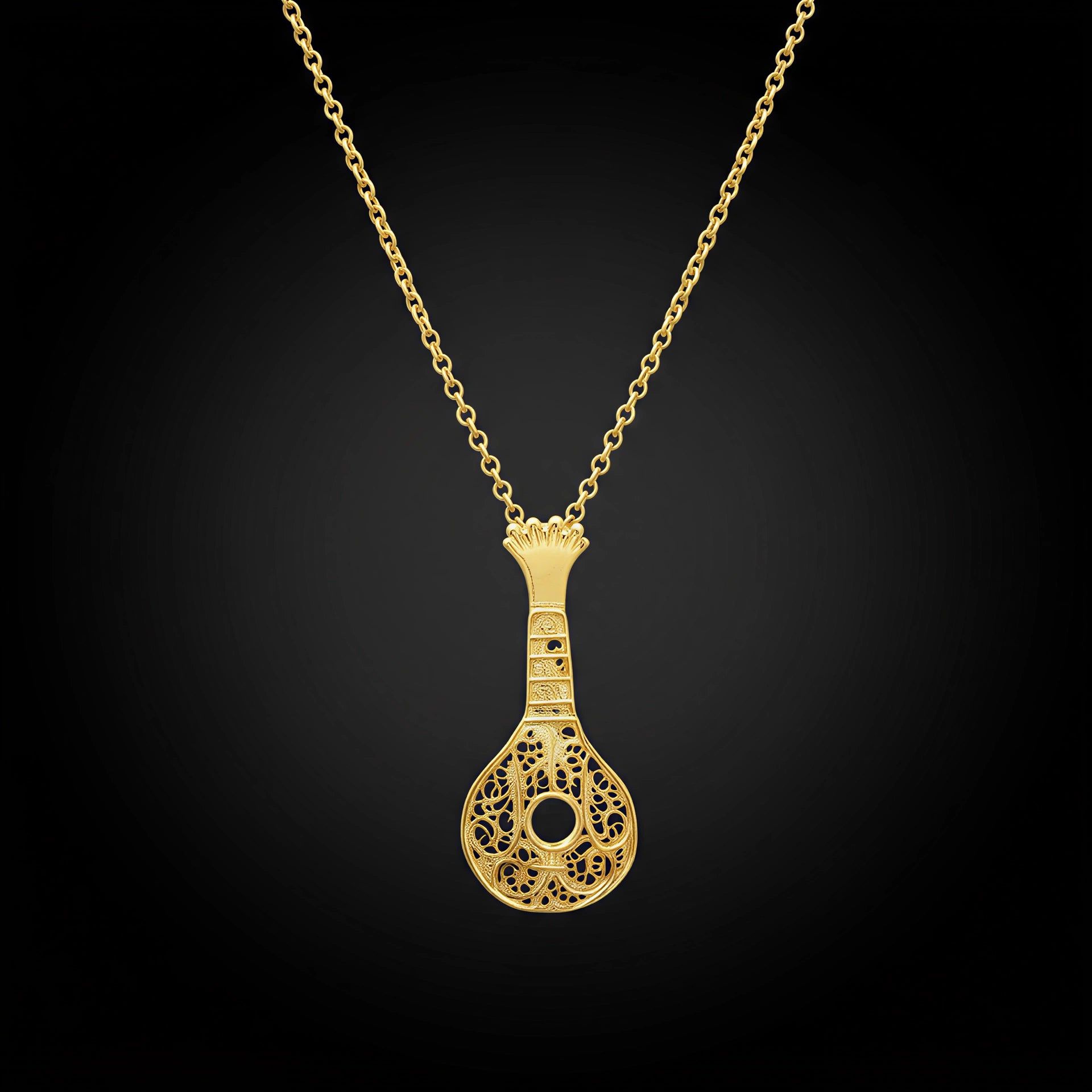 Portuguese Guitar Necklace [19.2Kt. Gold]