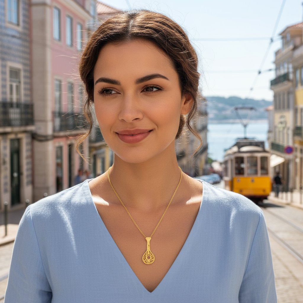 Portuguese Guitar Necklace [Gold Plated Silver]