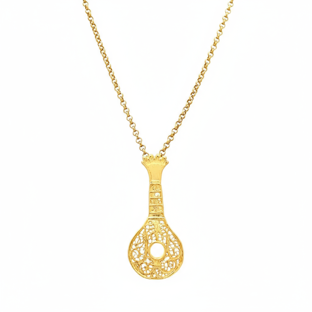 Portuguese Guitar Necklace [Gold Plated Silver]
