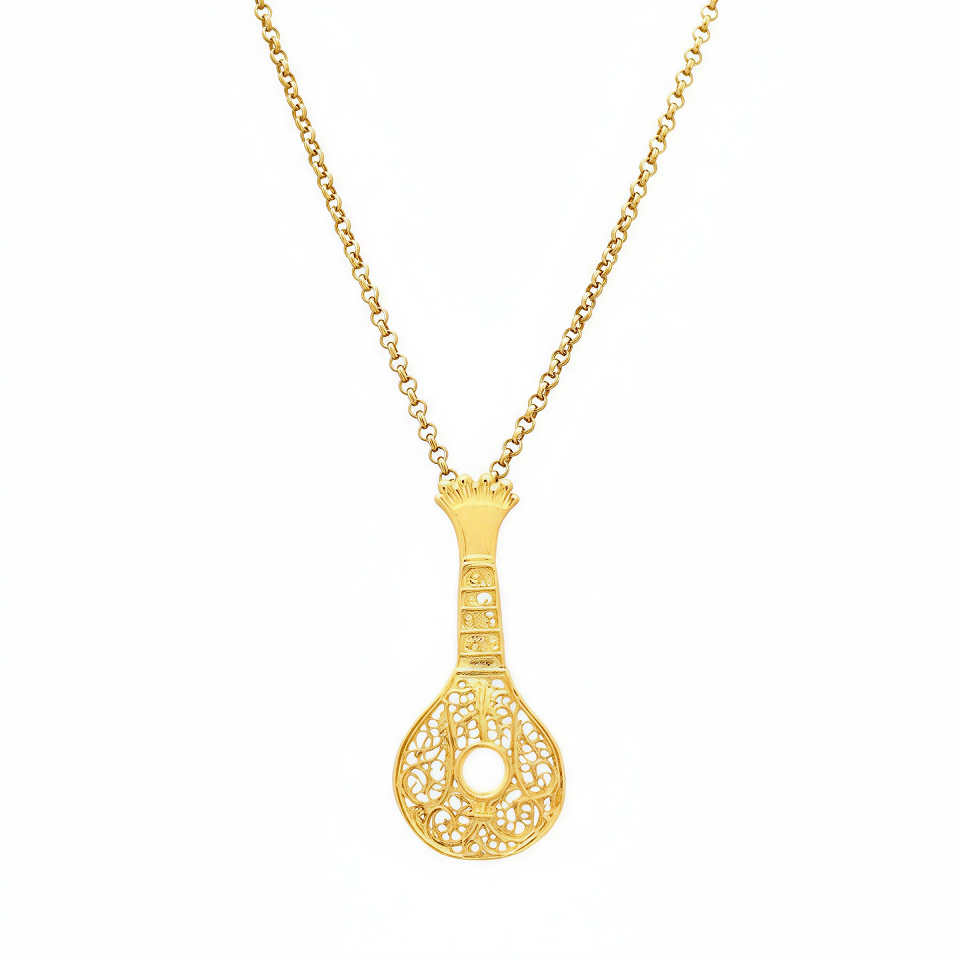 Portuguese Guitar Necklace [Gold Plated Silver]