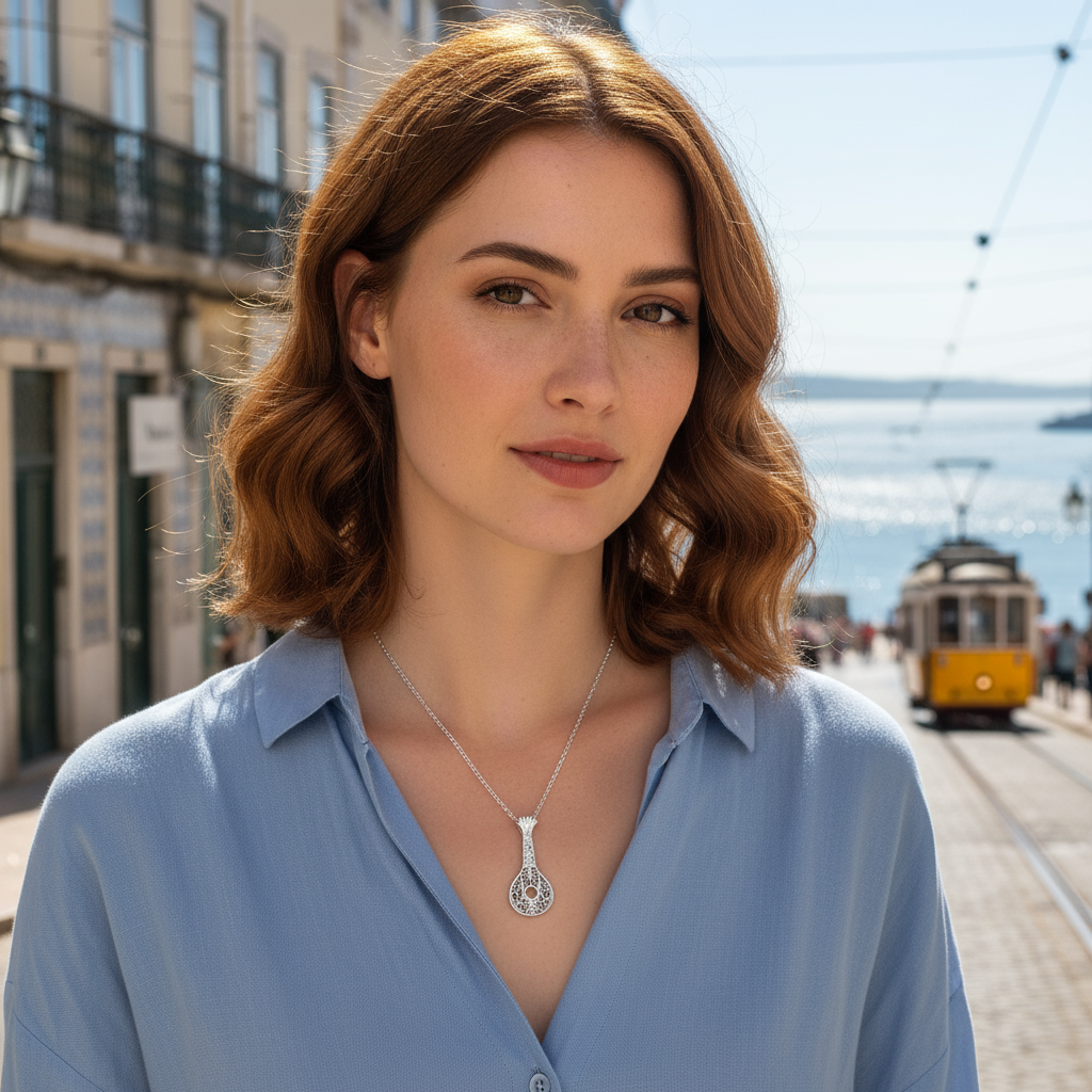 Portuguese Guitar Necklace [Silver]