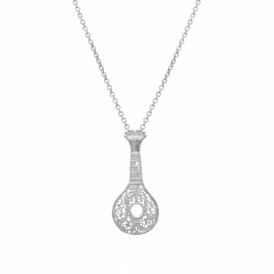 Portuguese Guitar Necklace [Silver]