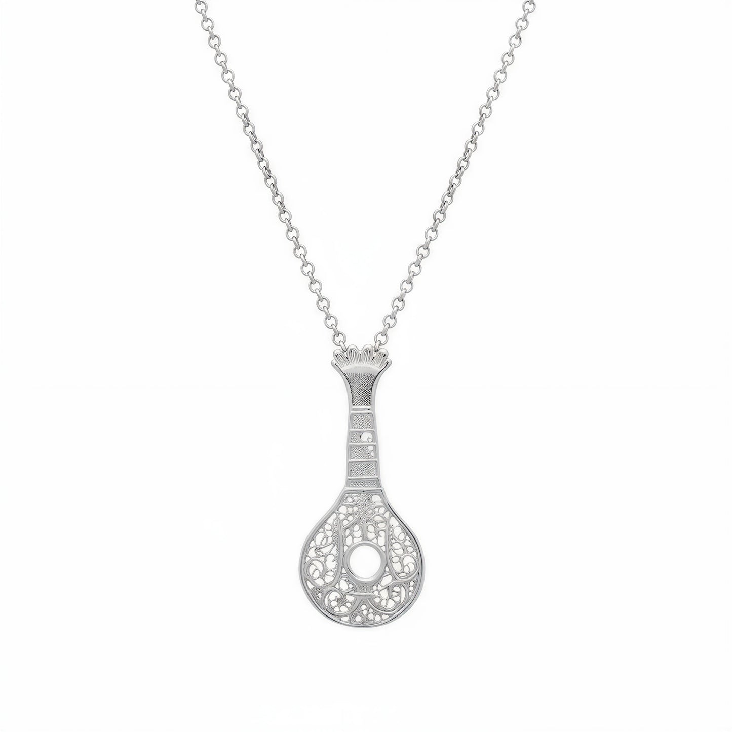 Portuguese Guitar Necklace [Silver]
