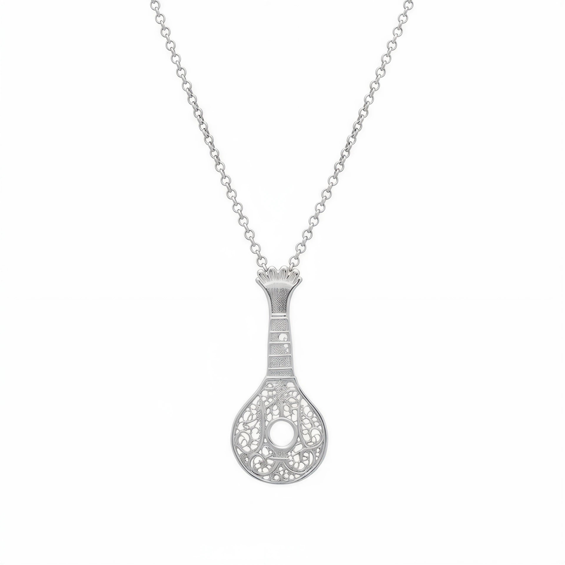 Portuguese Guitar Necklace [Silver]