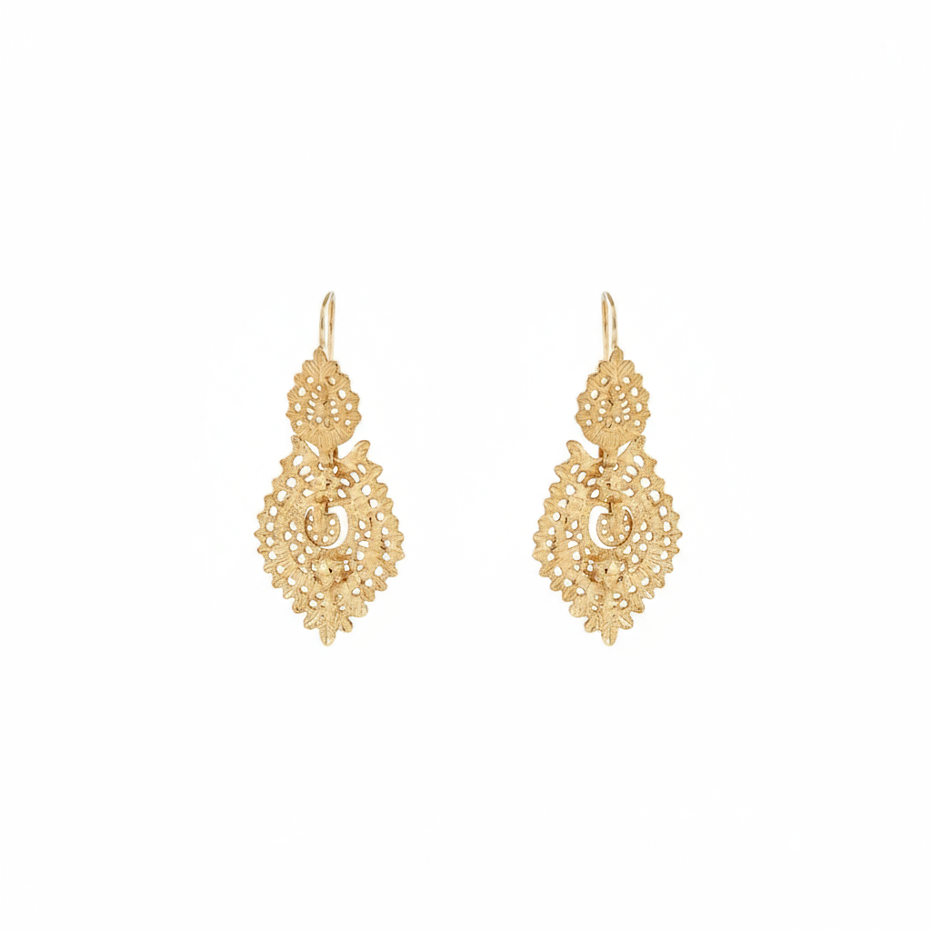 Queen Earrings [Gold Plated Silver]